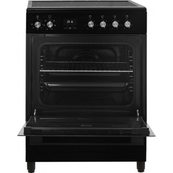 Everglades EVCK6135 - Keramisch Fornuis - Mat Zwart - 60CM - Hoogte 89 - 92CM - Digitale Timer - 56 Liter - 6 Ovenstanden - Side Wire Rack - Hoogte 89 - 92CM - Telescopische Metalen Poten