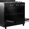 Everglades EVCK9020 - Gasfornuis - Mat Zwart - 90CM - 9 Ovenstanden - Gietijzeren Pannendragers - Wokbrander - Digitale Timer