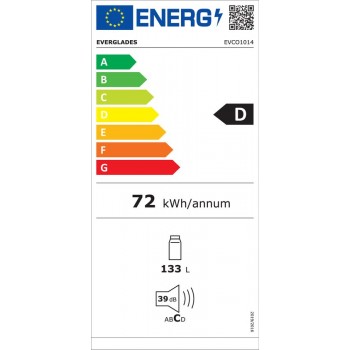 Everglades EVCO1014 - Tafelmodel Koeler - 133 Liter - D Klasse/72kWh Jaarlijks - Wit