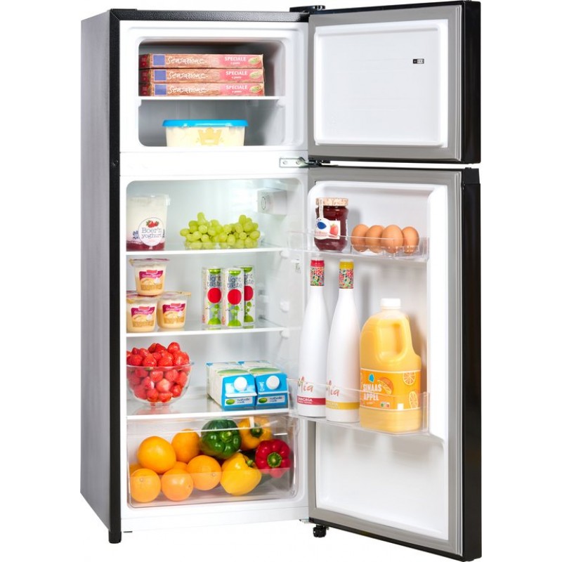 Everglades EVTD3020 Dubbel Deurs Koelkast - Zwart - 124 Liter - E Klasse