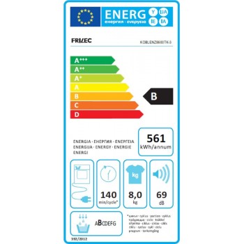 Frilec KOBLENZ8600TK - Condensdroger  - Wit - 8kg Laadvermogen - Wit