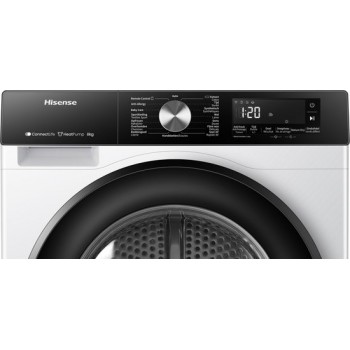 Hisense 3S Serie DH3S802BW2 - Wasdroger met Energielabel D - Warmtepompdroger - 8kg - ConnectLife - Trommelverlichting - AutoDry - Allergy Care