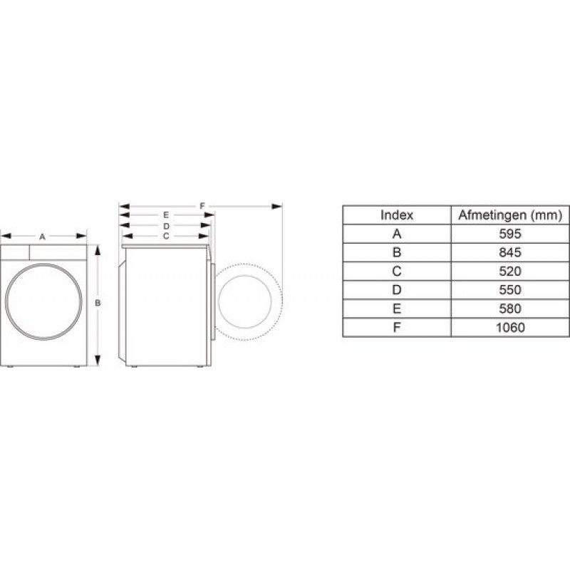 Hisense 3S Serie DH3S802BW2 - Wasdroger met Energielabel D - Warmtepompdroger - 8kg - ConnectLife - Trommelverlichting - AutoDry - Allergy Care