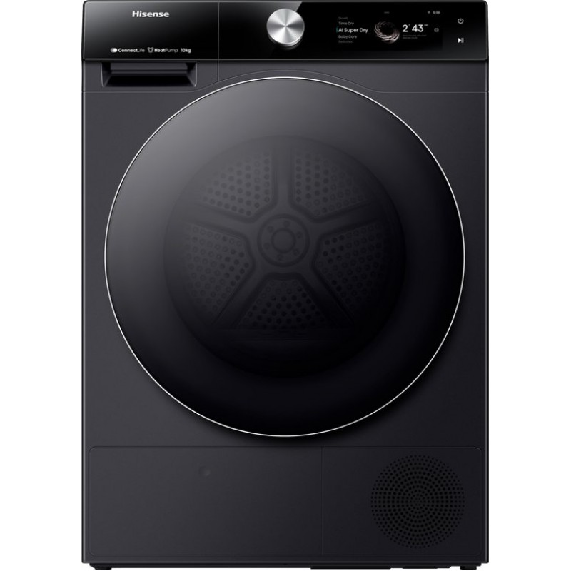 Hisense 7S Serie DH7S107BB - Wasdroger met Energielabel C - TFT Display - Warmtepompdroger - 10kg - ConnectLife - Basket Dry