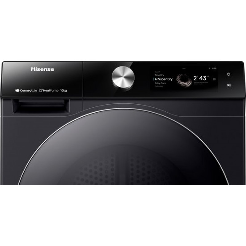 Hisense 7S Serie DH7S107BB - Wasdroger met Energielabel C - TFT Display - Warmtepompdroger - 10kg - ConnectLife - Basket Dry