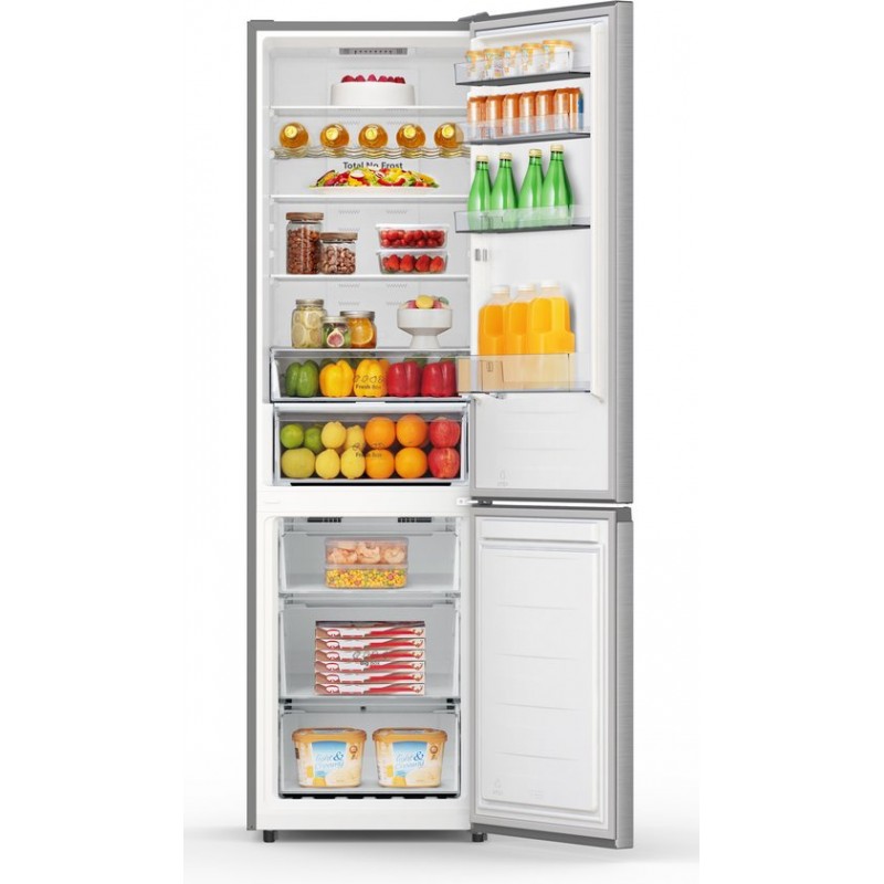 Hisense RB440N4ACA, Koelkast met A Energielabel - Koel-vriescombinatie - No Frost - RVS - Multi-Air Flow - Fast Freeze - 35dB (A) -Inverter Compressor - 336 Liter