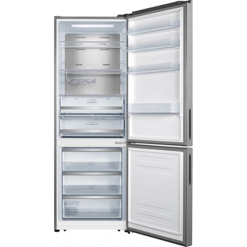 Hisense RB645N4BID - Vrijstaande koel-Vriescombinatie - 70cm breed - 495 Liter - No Frost - Fast Freeze - Metal-Tech Cooling - RVS - Energieklasse D