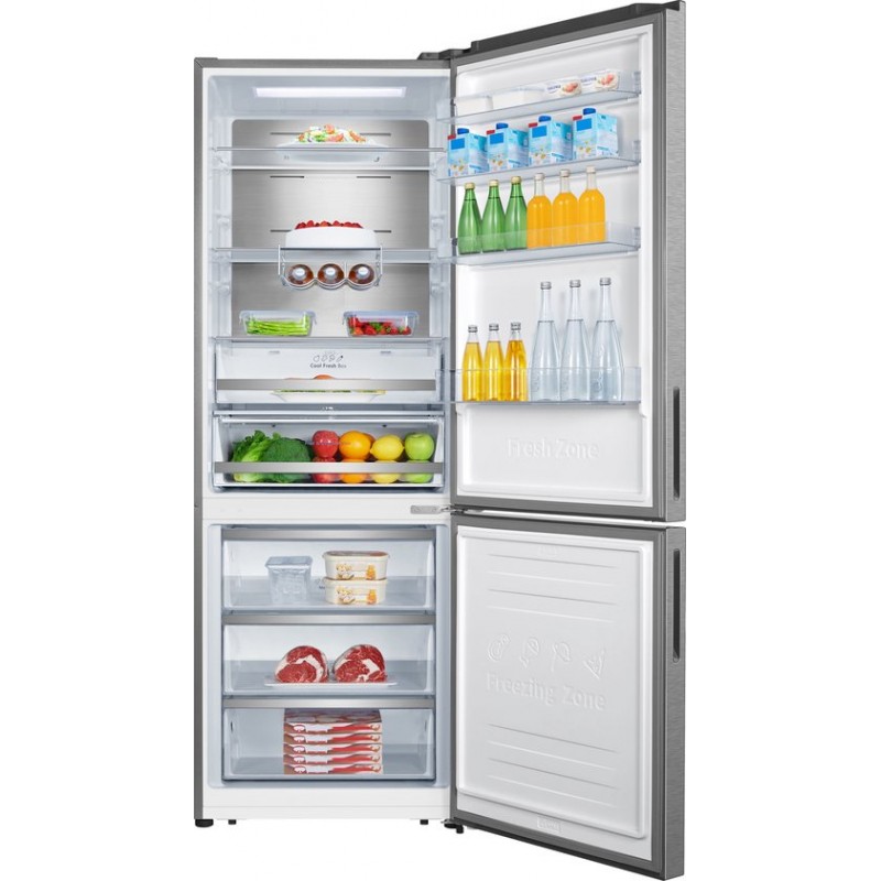 Hisense RB645N4BID - Vrijstaande koel-Vriescombinatie - 70cm breed - 495 Liter - No Frost - Fast Freeze - Metal-Tech Cooling - RVS - Energieklasse D
