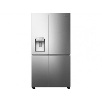 Hisense RS818N4IFD- Amerikaanse koelkast - Energielabel D - Vaste Wateraansluiting - Water- & ijsdispenser - Metal Cooling - No Frost - RVS - Multi-Air Flow - Fast Freeze - 35dB (A) - Inverter Compressor - 632 Liter