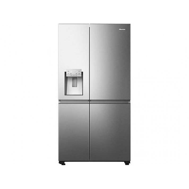 Hisense RS818N4IFD- Amerikaanse koelkast - Energielabel D - Vaste Wateraansluiting - Water- & ijsdispenser - Metal Cooling - No Frost - RVS - Multi-Air Flow - Fast Freeze - 35dB (A) - Inverter Compressor - 632 Liter