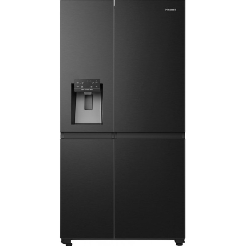 Hisense RS818N4TFC - Amerikaanse koelkast - Energielabel C - Water- ijsdispenser - Metal Cooling - No Frost - Zwart- Multi-Air Flow - Fast Freeze - 35dB A - Inverter Compressor - 632 Liter
