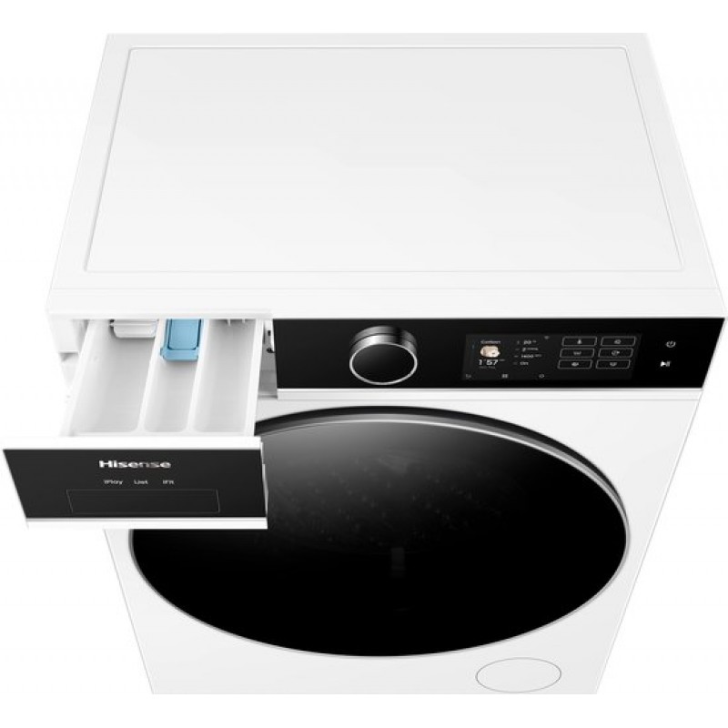 Hisense WD5I8043BWF Was-droogcombinatie – 8 kg wassen / 5 kg drogen – 1400 toeren – Slimline 47 cm – Energieklasse A(-30%) – iPlay Display – Wash & Dry 49 min – Stoomfunctie – WiFi – Trommelverlichting - Connectlife App
