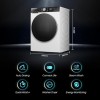 Hisense WD5S1045BW Wasmachine, 2-in-1, met stoom, voorlading: 10,5 kg, wassen, 6 kg drogen, 1400 omw/min, efficiënte inverter-motor, anti-trillingssysteem, XL-deur, groot led-display