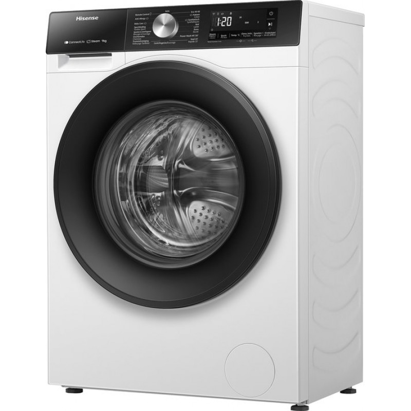Hisense 3S Serie WF3S9043BW3/BLX - Wasmachine met Energielabel A -30% - 9kg - 72dB (A) - Steam Wash -1400 toeren - Power Wash 49' - ConnectLife - Inhoud Trommel 60 Liter