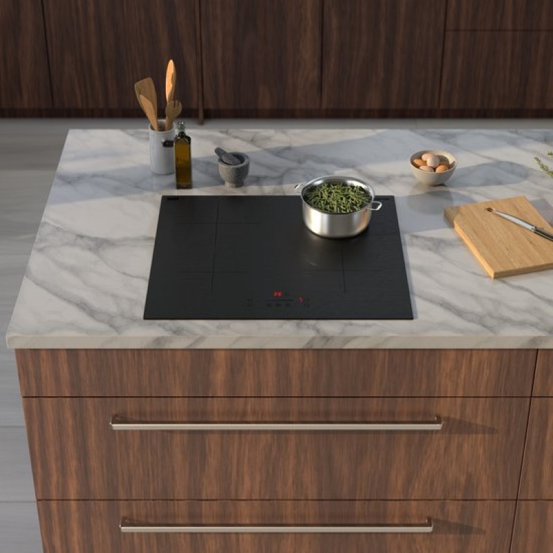 Inventum IKI6028MAT - Inbouw inductie kookplaat - 60 cm - 4 kookzones - 1- of 2-fase - Randloos - Matzwart