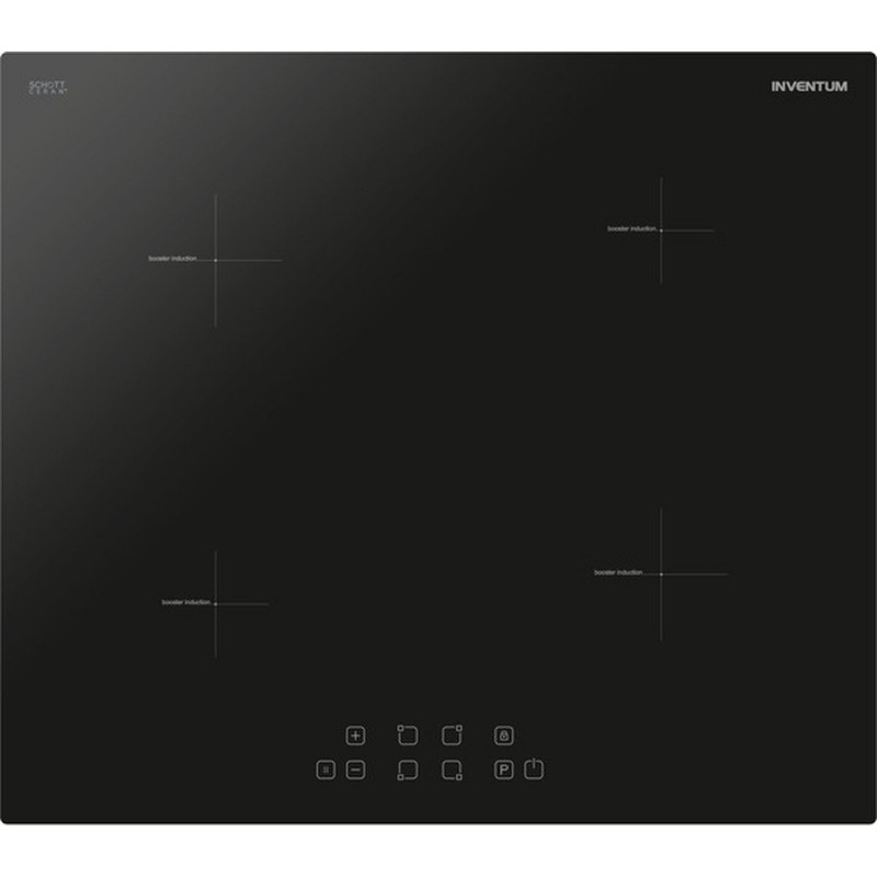 Inventum IKI6030 - Inbouw inductie kookplaat - 60 cm - 4 kookzones - 1- of 2-fase - Randloos - Zwart