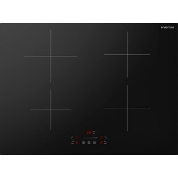 Inventum IKI7028 - Inbouw inductie kookplaat - 70 cm - 4 kookzones - 1- of 2-fase - Randloos - Zwart