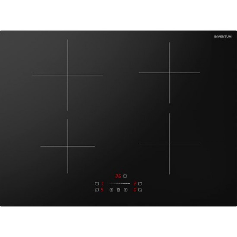 Inventum IKI7028 - Inbouw inductie kookplaat - 70 cm - 4 kookzones - 1- of 2-fase - Randloos - Zwart