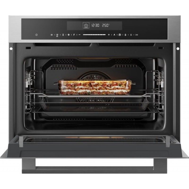 Inventum IMC4535RT - Inbouw combi-oven - Hetelucht - Magnetron - Grill - 50 liter - 45 cm hoog - Tot 250 graden - Zwart/RVS