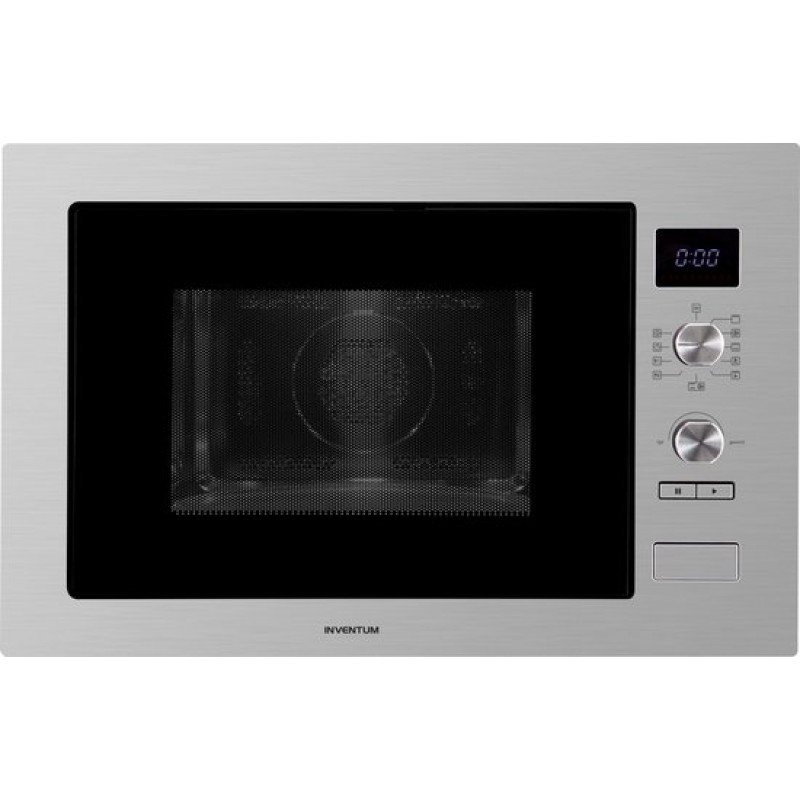 Inventum IMC6032F - Inbouw combi-oven - Hetelucht - Magnetron - Grill - 32 liter - 38 cm hoog - Tot 220 graden - RVS-Zwart