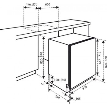 Inventum IVW6008A inbouw vaatwasser - 13 couverts - Volledig integreerbaar - Bestekmand - 6 programma’s - Max nishoogte 87 cm - Startuitstel - Energielabel D