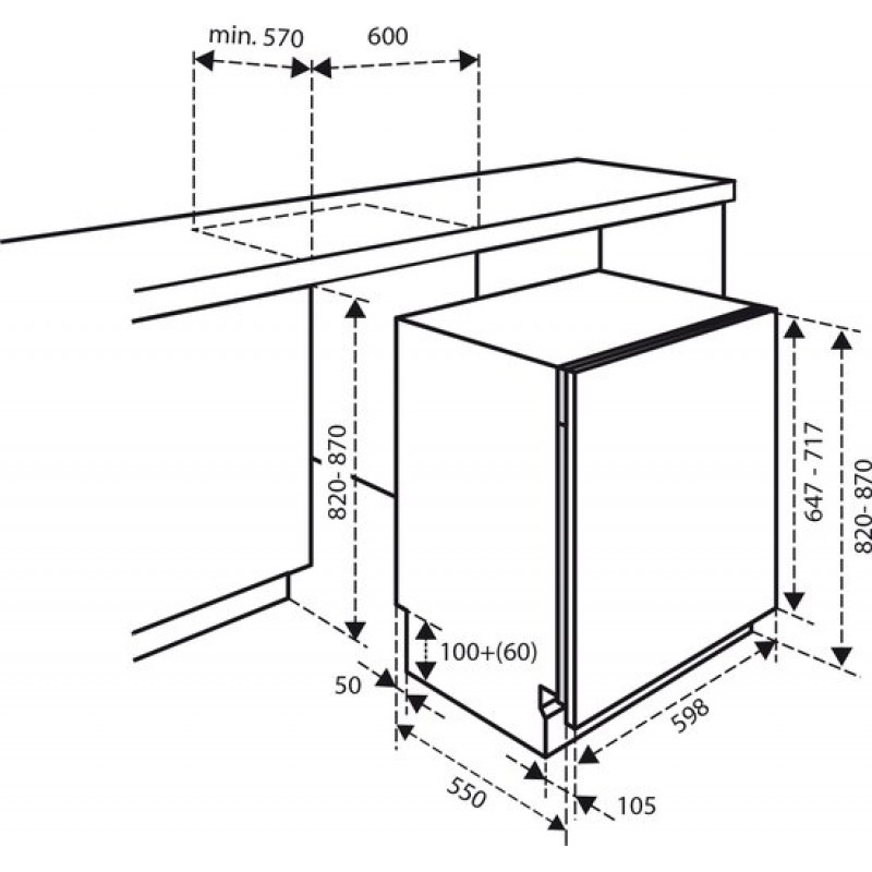 Inventum IVW6008A inbouw vaatwasser - 13 couverts - Volledig integreerbaar - Bestekmand - 6 programma’s - Max nishoogte 87 cm - Startuitstel - Energielabel D