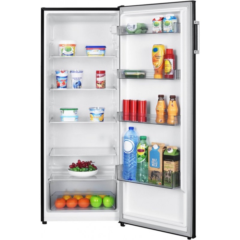 Inventum KK1430B kastmodel koelkast energiezuinig - 242 liter - 143 cm hoog - Zonder vriesvak - Led-verlichting - Energielabel D - 5 plateaus - Vrijstaand - Zwart