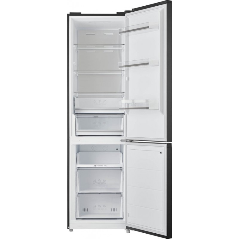 Inventum KV2010B - Vrijstaande koel-vriescombinatie - No Frost - Stil: 29 dB - 378 liter - Zwart RVS