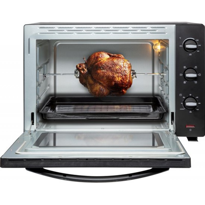 Inventum OV607B - Vrijstaande heteluchtoven - Draaispit - 60 liter - 2000 watt - 6 programma's - Zwart
