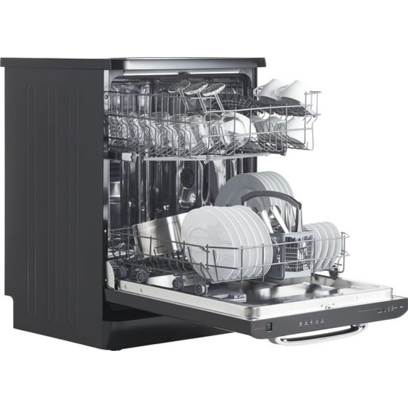 Inventum RVW6027AB - Retro vaatwasser - Vrijstaand - 12 couverts - 5 programma’s - Bestekmandje - Zwart