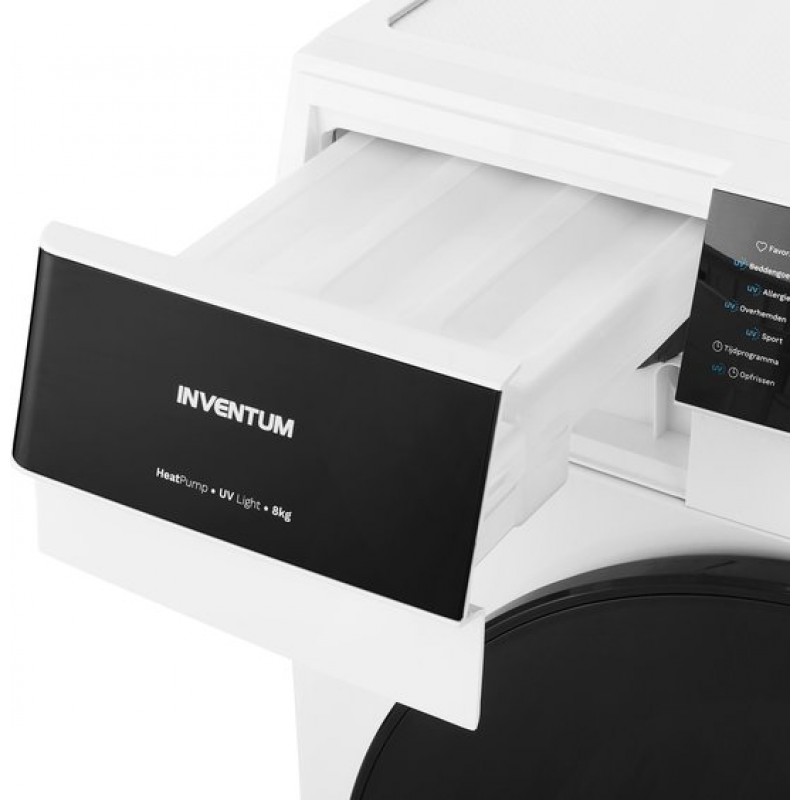 Inventum VDW8020W - Warmtepompdroger - 8kg - 14 programma's - UV-licht- 65 dB - Wasdroger - Wit
