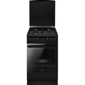 Inventum VFG5020GZWA - Vrijstaand gasfornuis - Elektrische hetelucht oven - 4 kookzones - 50 cm - 62 liter - Zwart