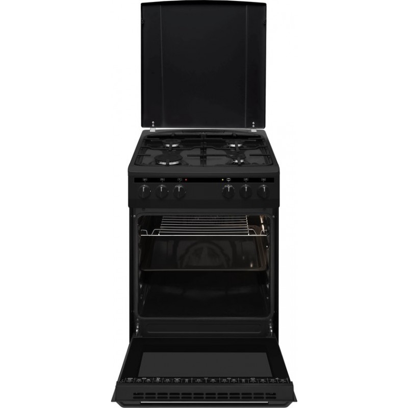 Inventum VFG5020GZWA - Vrijstaand gasfornuis - Elektrische hetelucht oven - 4 kookzones - 50 cm - 62 liter - Zwart