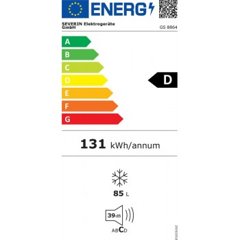 Severin GS 8864 - Tafelmodel vriezer - 85 Liter - 3 Lades - Stil met slechts 39 dB - Wit