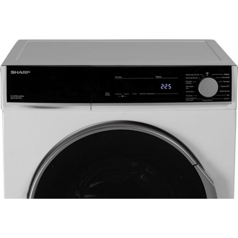 Sharp ESNFB814AWNABX - wasmachine - energie label A - 8kg - 1400rpm