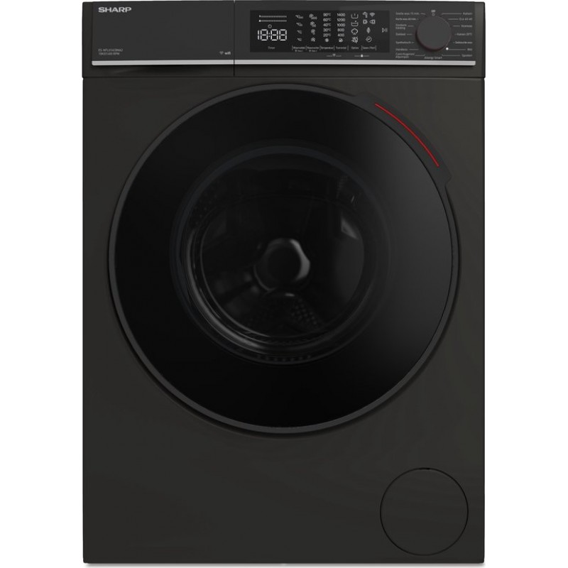 Sharp ESNFL014CBNA2BX - wasmachine - 10KG - 1400rpm - WIFI - Auto Dose - Steam Wash - Mat Zwart