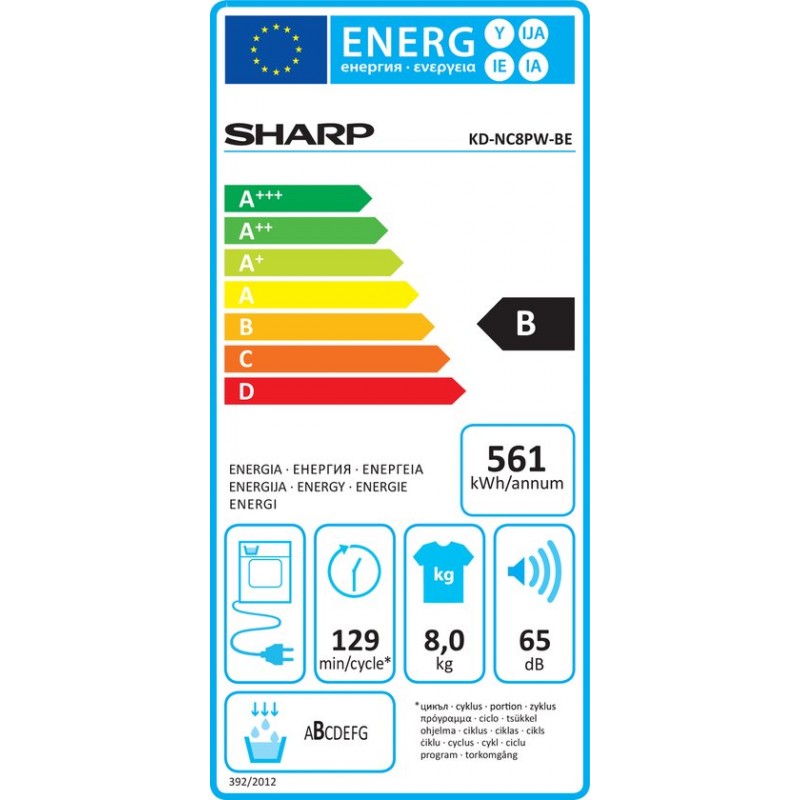 Sharp Newline - Condensdroger - KDNC8PWBE - 8kg