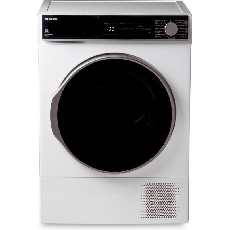 Sharp KDNHH9S8GW3BX A+++ 9kg warmtepomp droger