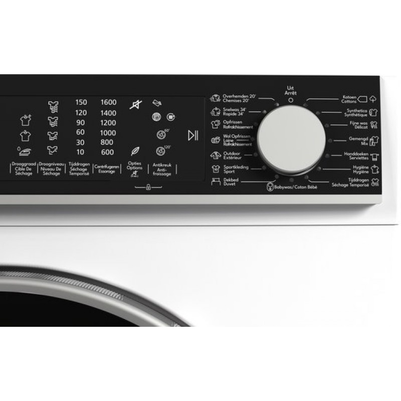 Sharp KDNL2S9W2BE - warmtepomp droger - 12KG - 15 programma's - trommelverlichting - WIT