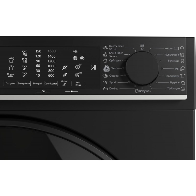 Sharp KDWNHL0S9GB21BX - warmtepomp droger - 10KG - energie klasse A++ - WIFI - Mat Zwart