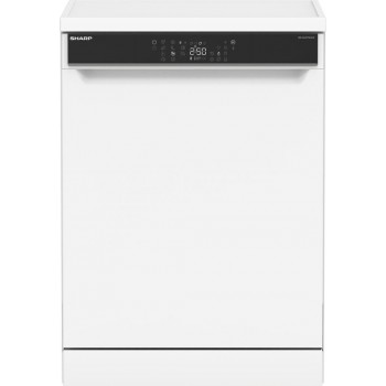 Sharp QWNA4YF44AWEU - vrijstaande vaatwasser - energie label A - 14 couverts - besteklade + topsproeier - wit