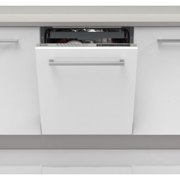 Sharp QWNI25I44BXEU - vaatwasser - volledig geïntegreerd - energie label B - besteklade en topsproeier