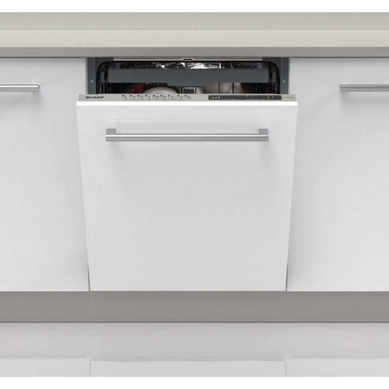 Sharp QWNI25I44BXEU - vaatwasser - volledig geïntegreerd - energie label B - besteklade en topsproeier