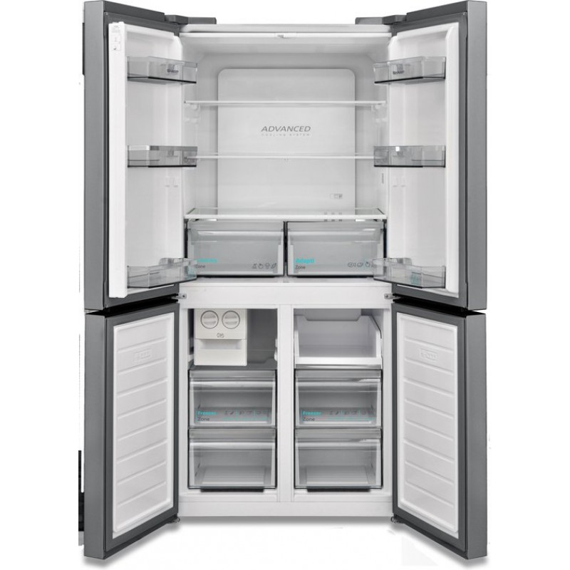 Sharp SJNFA15IMXPDEU - Amerikaanse Koelkast - 4 deurs - energie label D - Advanced No Frost - zilver