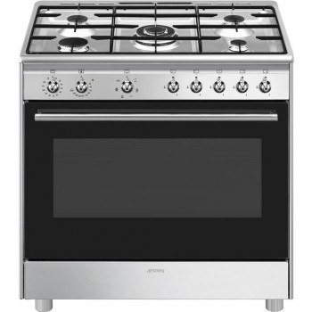 SMEG CX91GMXNLK - Gasfornuis - 90 cm - RVS - 5 kookzones