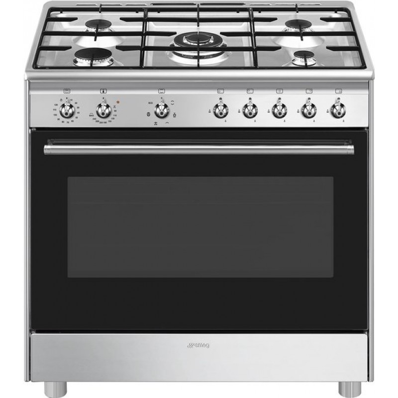SMEG CX91GMXNLK - Gasfornuis - 90 cm - RVS - 5 kookzones