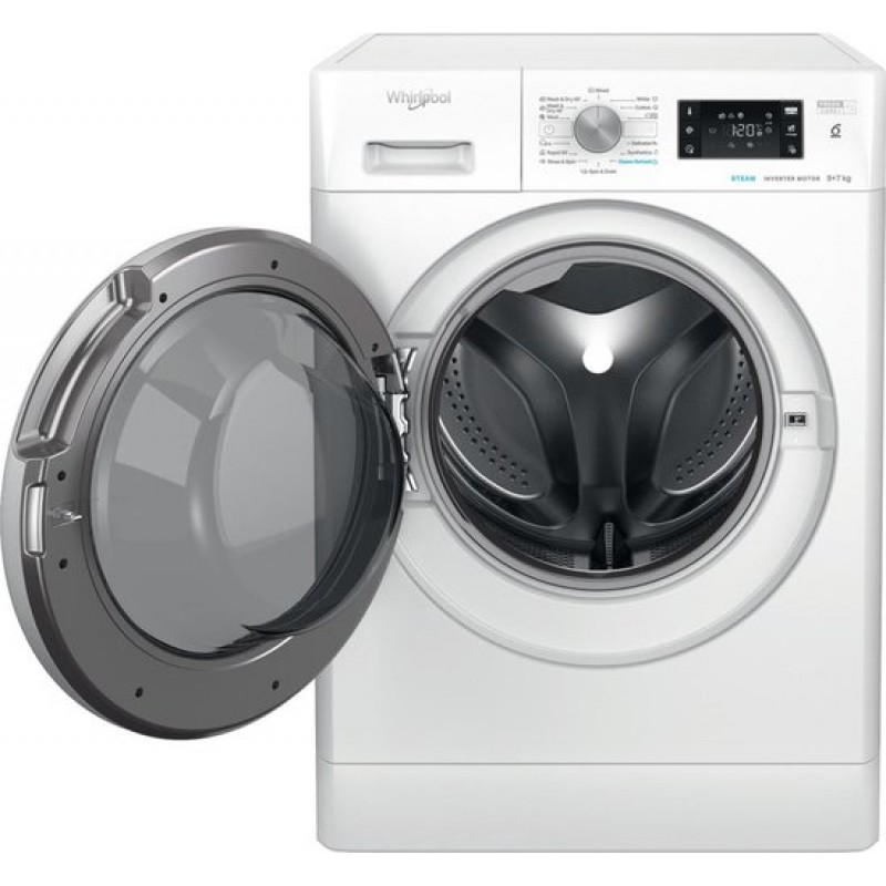 Whirlpool FFWDB 976258 SV EE, Voorbelading, Vrijstaand, Wit, Links, 9 kg, 1600 RPM