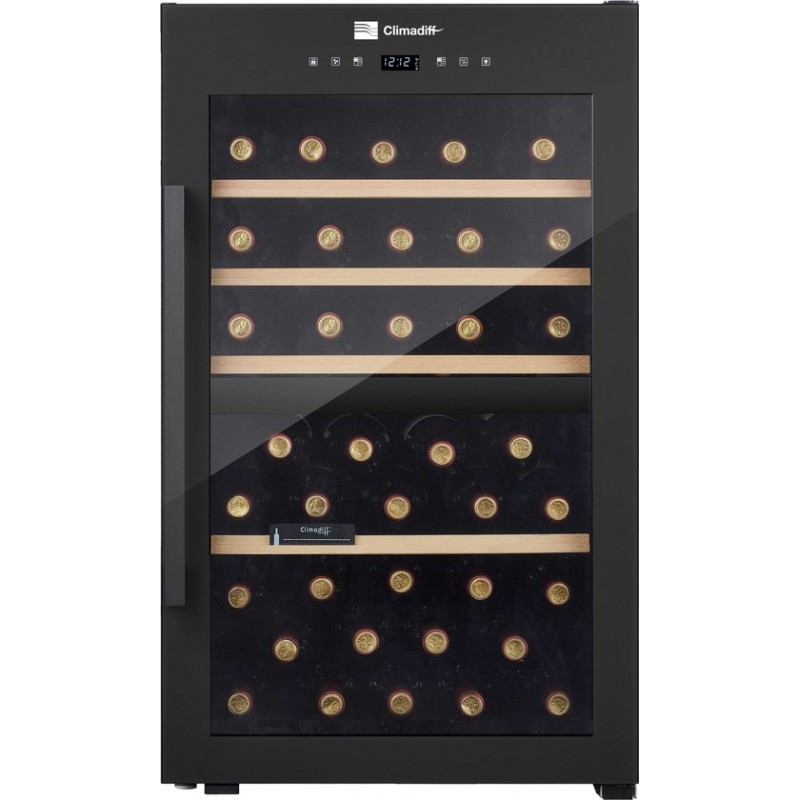 Climadiff CLD55B1 - vrijstaande wijnkoelkast - 2 temperatuur zones - 56 flessen - slechts 38dB
