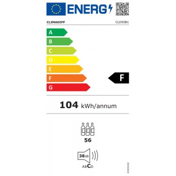 Climadiff CLD55B1 - vrijstaande wijnkoelkast - 2 temperatuur zones - 56 flessen - slechts 38dB