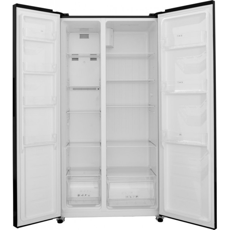 Exquisit CDJ445-040EB - Amerikaanse koelkast - Met Display - No Frost - 442 Liter - Zwart